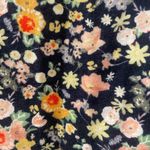 Loft  Petite Cotton Floral Short Sleeve Shirt - Navy - Tie Sleeves Photo 2