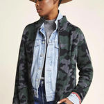 Field & Flower by Anthropologie Green Camo Wool Sweater Coat Photo 0