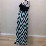 Coveted Clothing  chevron print strapless summer dress blue black Photo 4