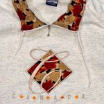★ Vintage 90’s Canada Embroidered Autumn Leaves Collard Sweatshirt ★ Tan Size M Photo 5