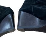 Franco Sarto “Watch” Black Suede Leather Heeled Albee High Wedge Boots Size 6.5 Photo 8