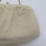 Vintage Cream Chiffon Fabric USA Clutch Evening Bag Gold Hardware Purse Orange Photo 2