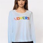 Sundry NWOT  X Anthropologie “Lovers” Graphic Front Sweatshirt Top White Photo 1