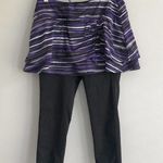 Athleta  Black Purple White 2-in-1 Skirted Leggings Women's Size Extra Small XS Photo 0