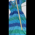 Vermont Country Store Colorful Boho MIDI Beaded Embroidered Lined Gown Medium Photo 7