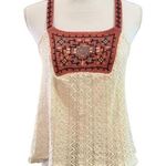Xhilaration Women’s cream lace tribal cross back tank top Photo 1