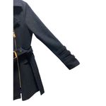 Bebe Long Wool Blend Duster Peacoat Black Size M Minimalist Quiet Luxury Winter Photo 13