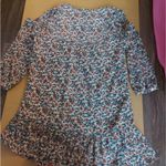 J.Crew Floral Print V- Neck with tie Boho Dress S Prairie Core Granny Coquette Photo 6