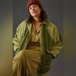 Pilcro Anthropologie  Oversized Quilted Colorblock Jacket Moss Green XL Photo 9