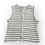 Madewell Split-Crewneck Cardigan Tank Women's XXS White Black Striped NWT Photo 2