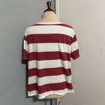 Old Navy Plus Women Red White Striped V-Neck Short Sleeve Crew Neck Tee Size XXL Photo 4
