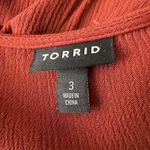 Torrid Crinkle Gauze Lace Inset Surplice Wrap Top Reddish Brown Size 3X Photo 5