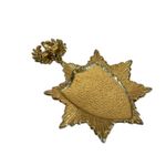 Vintage Heraldic Lion Crest Brooch Red Enamel Crown Starburst Coat of Arms Pin Photo 2