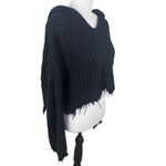 Wildfox  Marley Oversized Black Hoodie Crop Relaxed 100% Cotton Sweater Top Small Photo 4