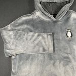 Joyspun Hoodie Womens M Penguin Embroidered Plush Sweatshirt Cozy Fleece Gray Size M Photo 1