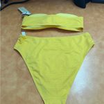 Cabana Del Sol Yellow Bandeau Bikini Set Photo 1