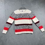 Old Navy Striped Cable Knit Crewneck Sweater Women Large Photo 1