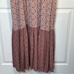 American Eagle  Strapless Maxi Dress With Side Slit Sz XL Pink Floral Smocked Photo 11