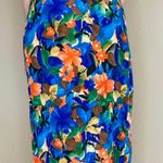 EXPRESS Vintage Y2K Silk Colorful Tropical Floral Wrap Maxi Skirt Photo 4