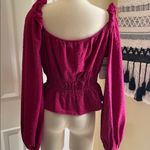 HYFVE Pink Smocked Ruffled Peplum Blouse Photo 2