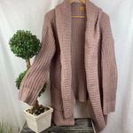 POL Tan Chunky Soft Open Front Long Sleeve Chenille Cardigan Sweater L Photo 1