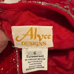 Alvee Designs Red Beaded Wide Leg Romper Size 6 Photo 4