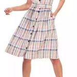 Gal Meets Glam GAL Mets GLAM NWT Madras Plaid Check Linen Blend Dress Size 10P Photo 0