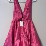 Mable Duri Bow Tied Bubble Hem Mini Dress Pink Photo 0