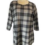 Brooks Bobbie Women's Black/Grey Plaid 3/4 Sleeve Blouse Size 2X(Plus) Photo 0
