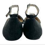 JustFab  (6.5) Meena Black faux Suede Pointed Toe Ankle Strap D’Orsay Flats Shoes Photo 4