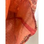 Etcetera  Silk Sleeveless Blouse Size 14 orange abstract pattern v neck Photo 4