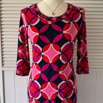 Banana Republic  Pink and Purple Diamond Patterned Disco Styled Dress Photo 4