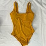 Everlane Women sz S Marigold Yellow Square Neck One Piece Swim Cheeky Open Back Photo 67