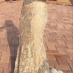 Lace Prom Dress Tan Size 4 Photo 0
