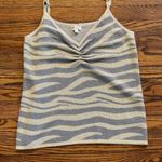 Hem & Thread B41— gold silver tiger stripe knit tank top size large ￼ Photo 0