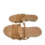 Madewell Sandals Size 7 Braided Tan Leather Espadrille Slip On Slides Photo 5
