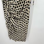 Thakoon Black and Cream Batik Print 100% Silk Shift Dress gathered unique size 4 Photo 5