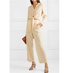 Nanushka Tanya Jumpsuit Size Small Long Sleeve Cut Out Tie Front Cream Photo 1