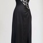 Vintage Nightgown Black Lace Slip Dress Negligee USA XS S Small Photo 0