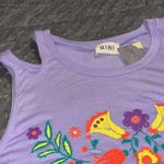 BiBi large womens lavender tank bright multicolor floral print soft and stretchy Purple Photo 2