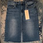NWT Risen Blue Denim Skirt Women's Large Knee Length Pencil Streetwear Jeans Photo 1