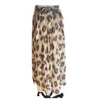 Lafayette 148 New York Brown Linen/Silk Blend Animal Print Skirt Size 4 Photo 1