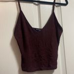 Brandy Melville MOVING SALE-  wine purple ribbed v tank Photo 2