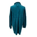 Anthropologie  Saturday Sunday Teal‎ Velvet Half Zip Oversized Sweatshirt Dress S Photo 3