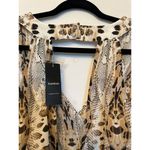 Bebe Y2K  Animal Print V-Neck Cut-Out Back Wide Leg Sleeveless Jumpsuit Sz 0 NWT! Photo 7