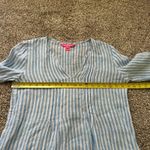 Lilly Pulitzer  light blue & white striped linen tunic top size S Photo 9