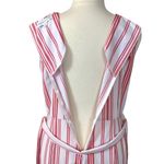 Emma & Michele Women's Jumpsuit V-neck Tie Waist White Red Stripes Size XL Photo 9