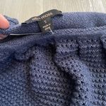 Ella Moss NWOT Loli One-Shoulder Ruffle Knit Navy Blue Sweater size Small Photo 5