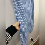 A New Day Blue Striped Cotton / Linen Summer Dress size M Photo 3