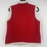 Gap Vintage Y2K  Womens Faux Shearling Red Fleece Vest Large Layering Button Down Photo 8